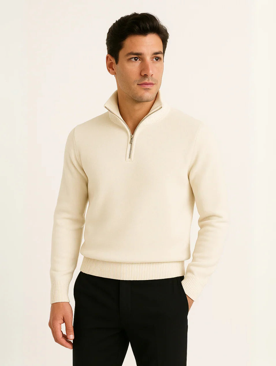 Navy Half Zip Sweater | Men's Quarter Zip Sweater 1