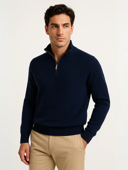 Navy Half Zip Sweater | Men's Quarter Zip Sweater 2