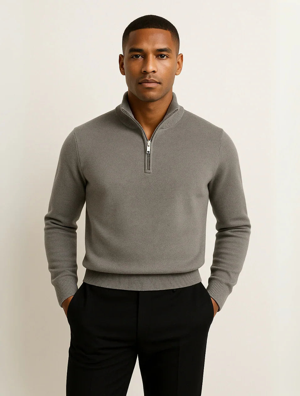 Navy Half Zip Sweater | Men's Quarter Zip Sweater 5