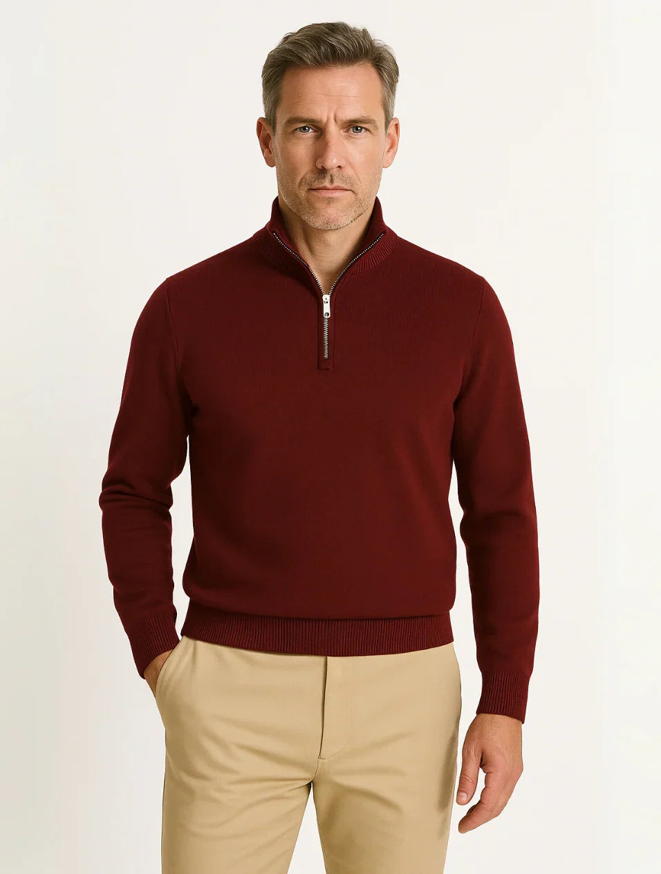 Navy Half Zip Sweater | Men's Quarter Zip Sweater 8