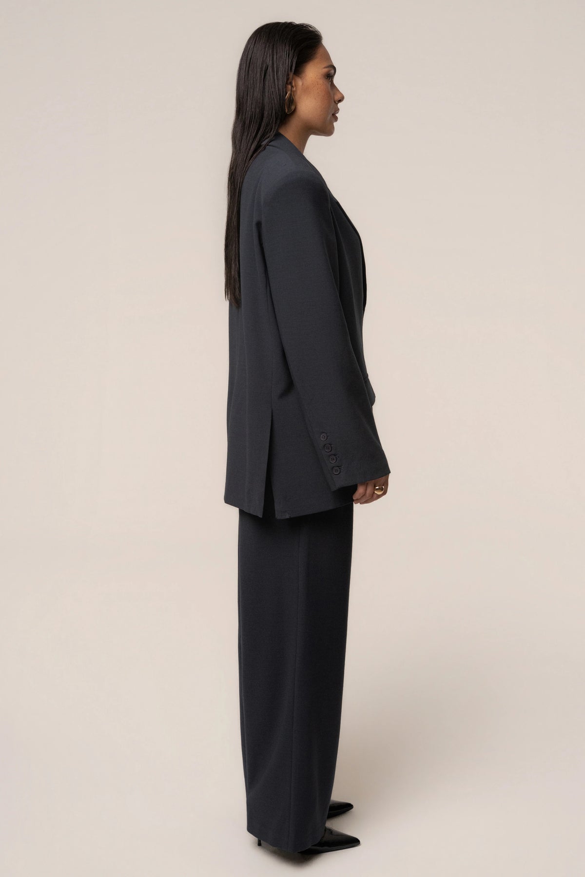 Navy Oversized Blazer | Women's Tailored Jacket 4