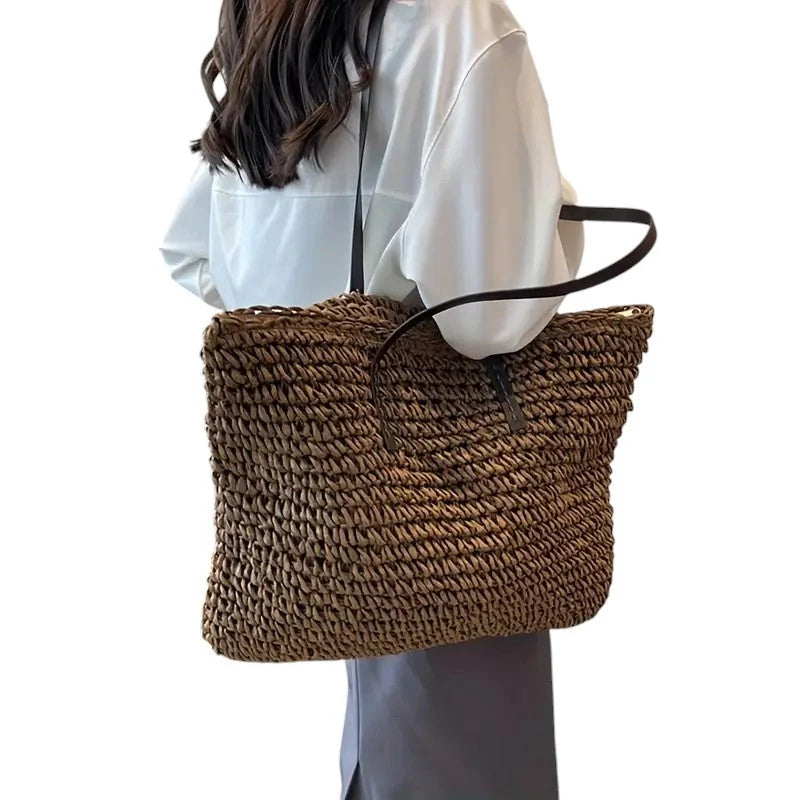 Olivia | Woven Tote Bag Spacious Lightweight 5