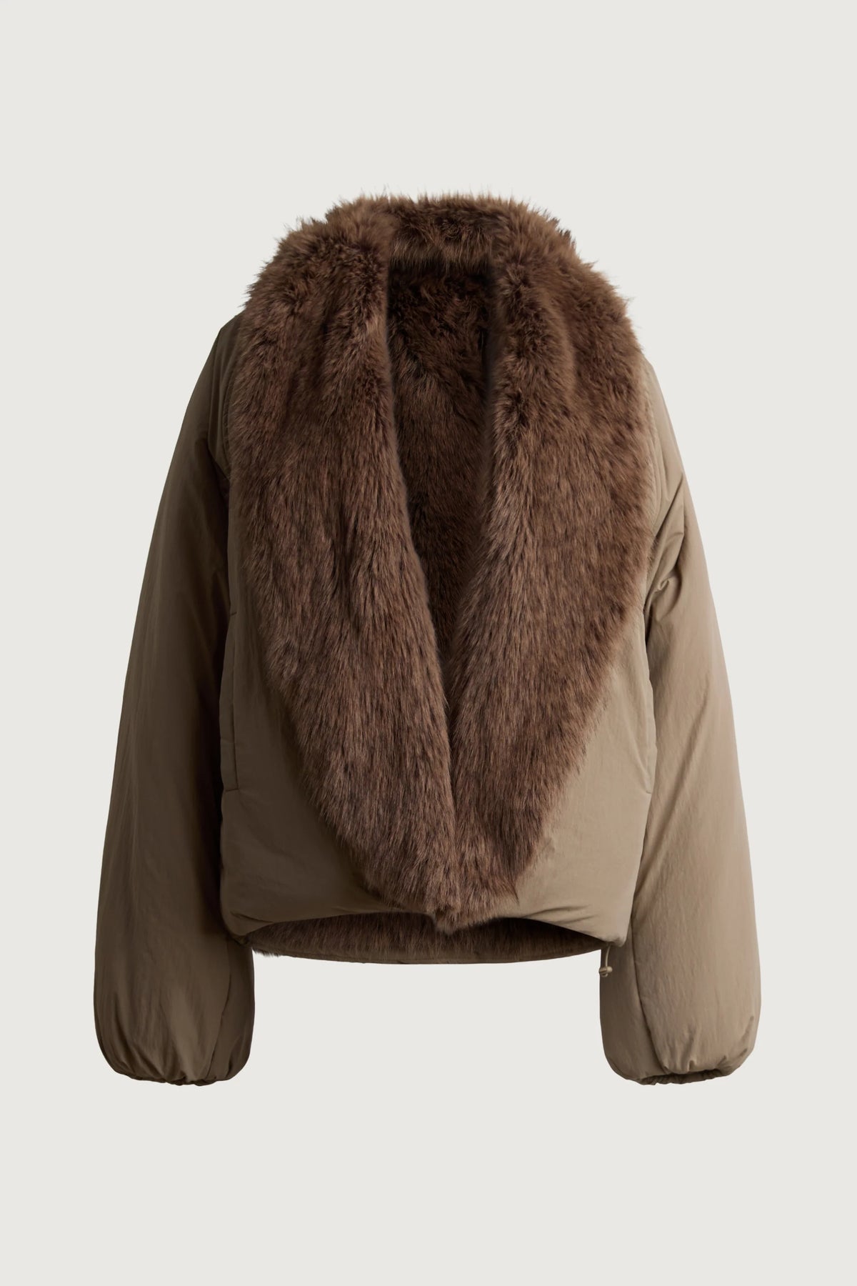 Oversized Black Puffer Jacket | Women's Reversible Faux Fur 4