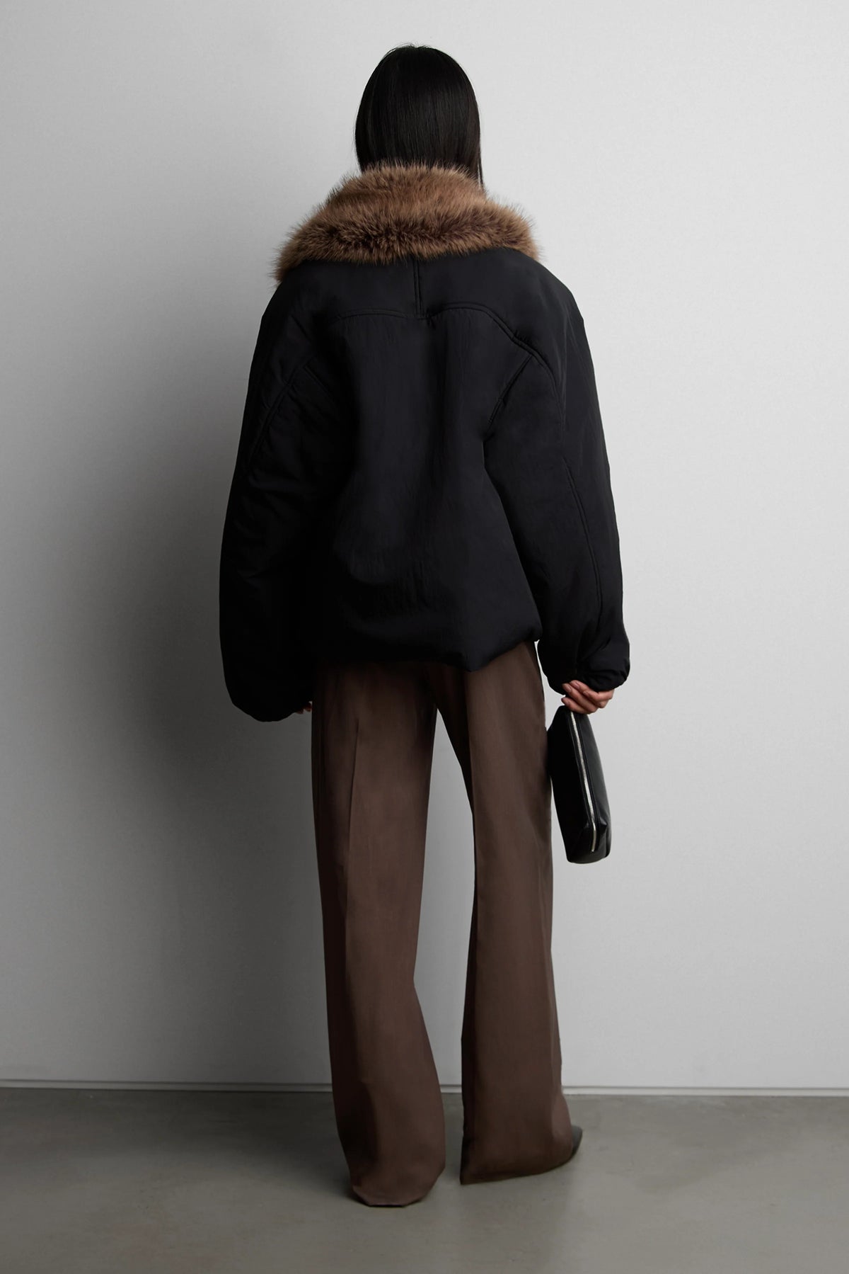 Oversized Black Puffer Jacket | Women's Reversible Faux Fur 8