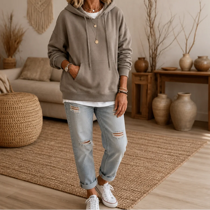 Oversized Cotton-Like Pullover Hoodie | Drop-Shoulder Relaxed Fit 9