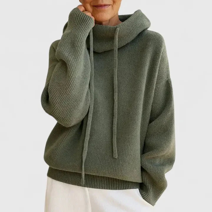 Oversized Ribbed Knit Hoodie | Women Casual Comfort 0