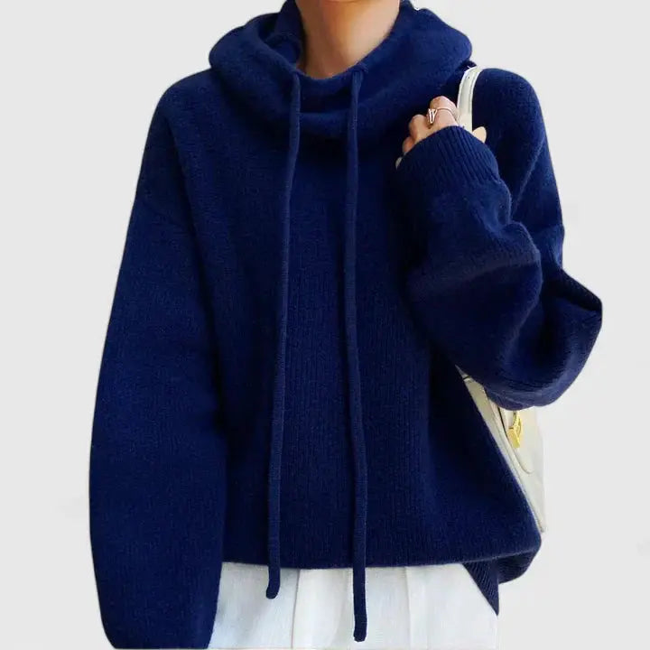 Oversized Ribbed Knit Hoodie | Women Casual Comfort 3