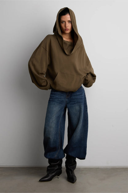 Oversized Slouchy Hoodie | Cotton Terry Sweatshirt 0