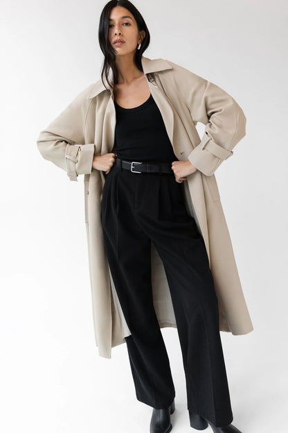 Oversized Trench Coat | Double-Breasted Lightweight Outerwear 0