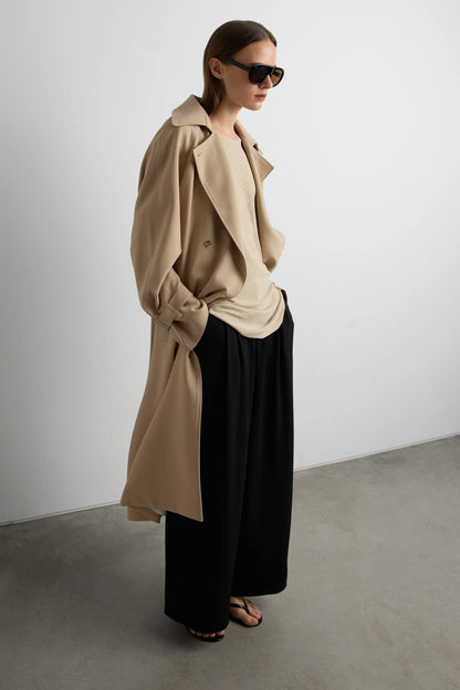Oversized Trench Coat | Double-Breasted Lightweight Outerwear 2