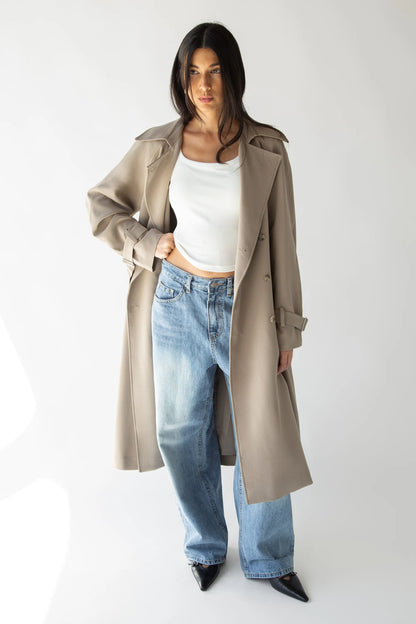 Oversized Trench Coat | Double-Breasted Lightweight Outerwear 3