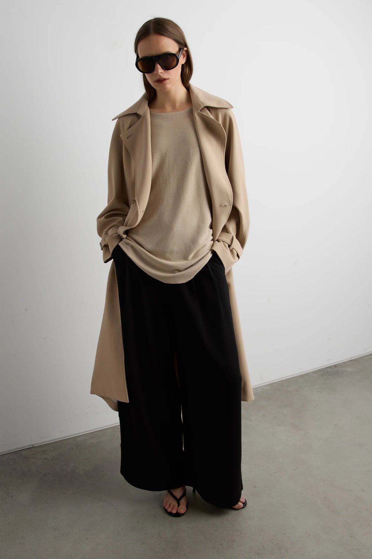 Oversized Trench Coat | Double-Breasted Lightweight Outerwear 4