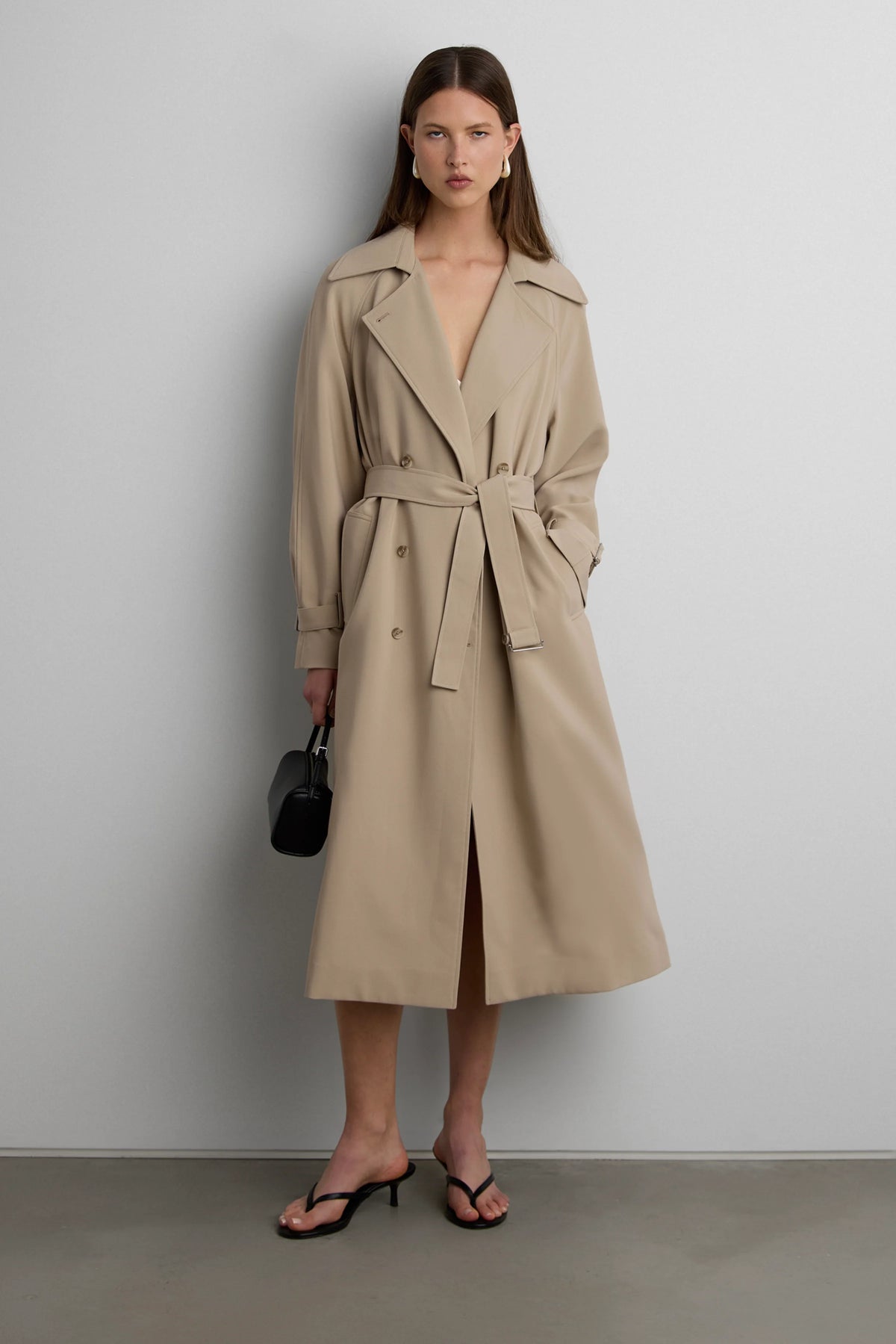 Oversized Trench Coat | Double-Breasted Lightweight Outerwear 7