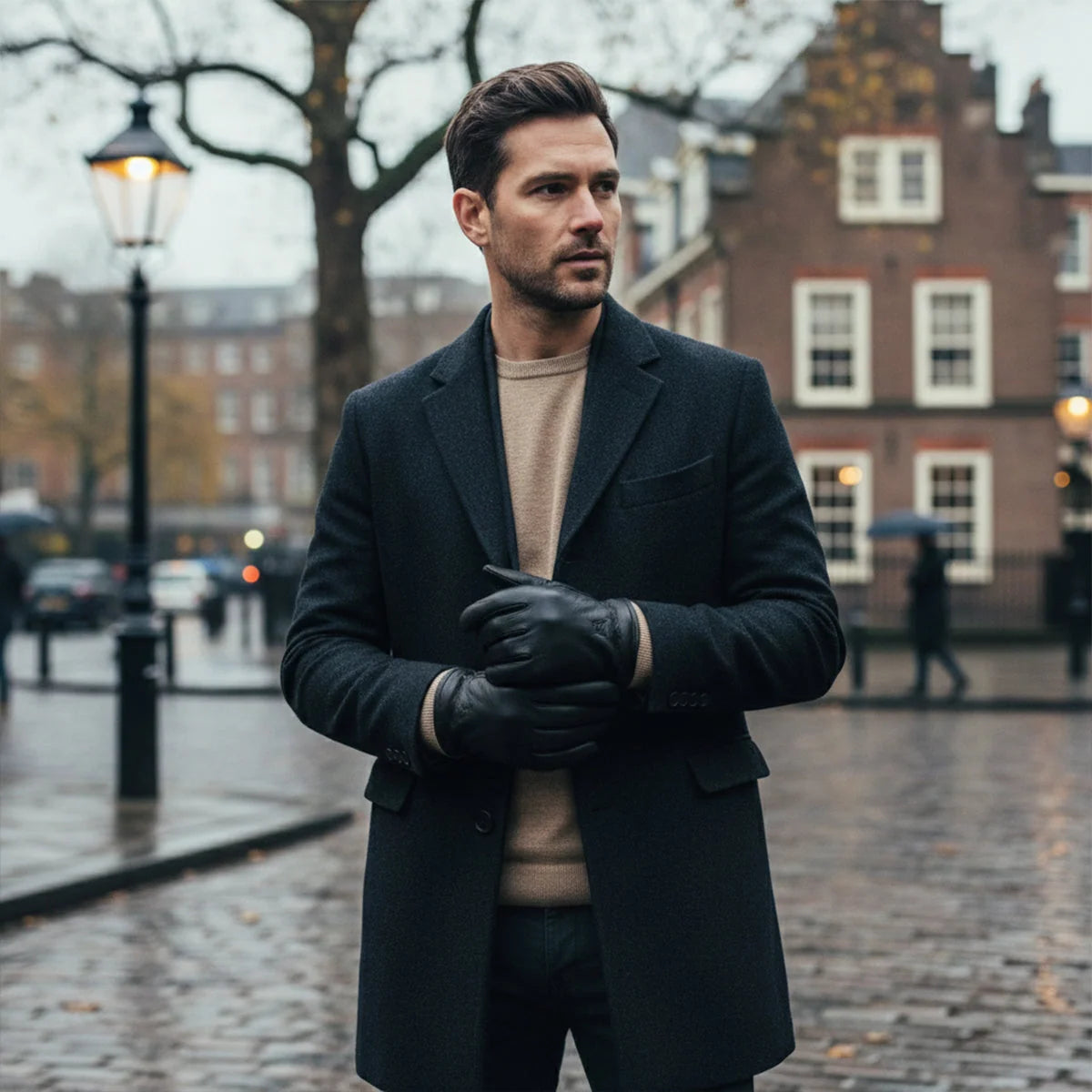 Palermo | Men's Faux Leather Wool Lined Winter Gloves 8