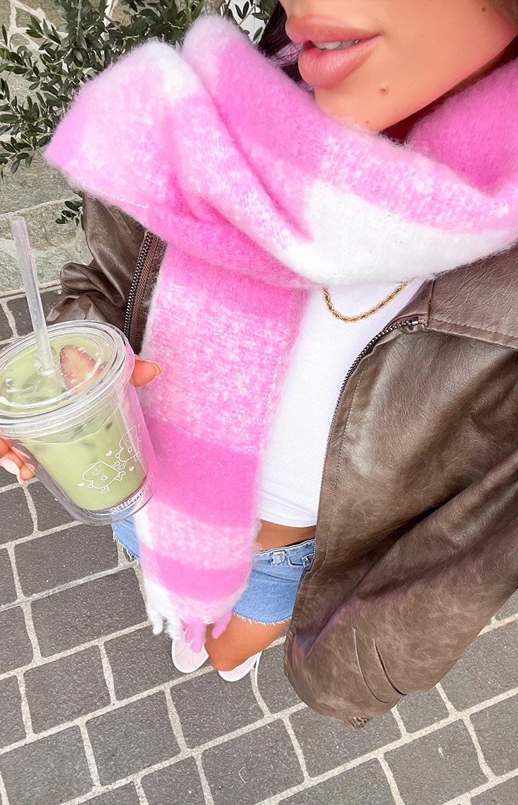 Pink Check Blanket Scarf | Scarves for Women Winter Accessory 5