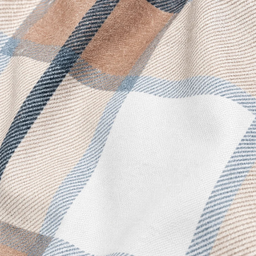 Plaidwell | Women's Drawstring V-Neck Hooded Plaid Top 5