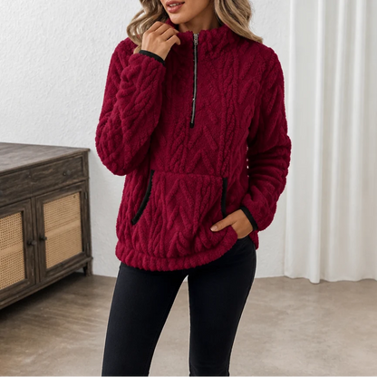 Plush Half-Zip Fleece Pullover Women | Cozy Fleece Sweater 12