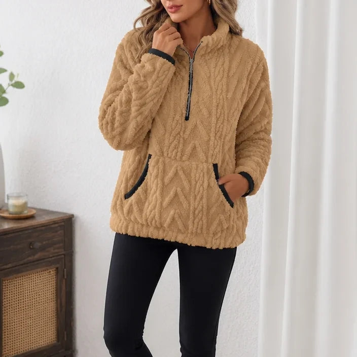 Plush Half-Zip Fleece Pullover Women | Cozy Fleece Sweater 13