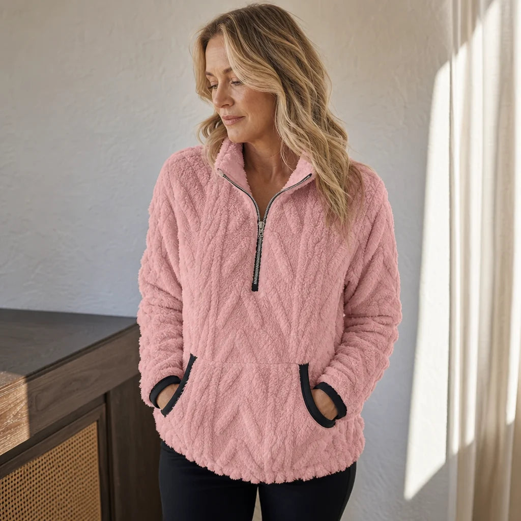Plush Half-Zip Fleece Pullover Women | Cozy Fleece Sweater 3