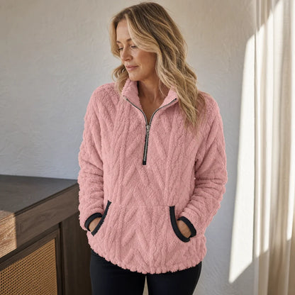 Plush Half-Zip Fleece Pullover Women | Cozy Fleece Sweater 3