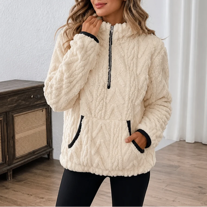 Plush Half-Zip Fleece Pullover Women | Cozy Fleece Sweater 9