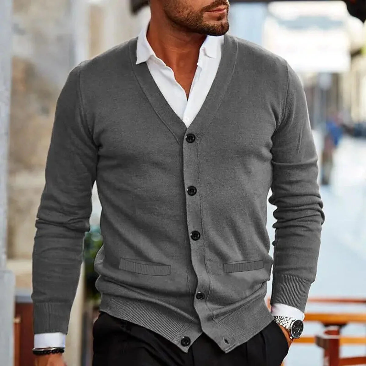 Porto Cervo | Men's Cardigan Sweater V Neck Lightweight Knit 0