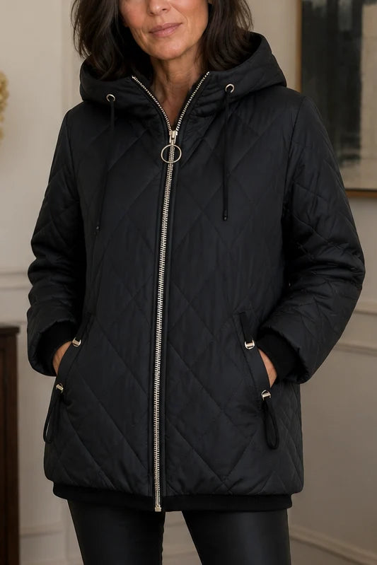 Quilted Hooded Jacket | Women's Winter Coats Longer Cut 9