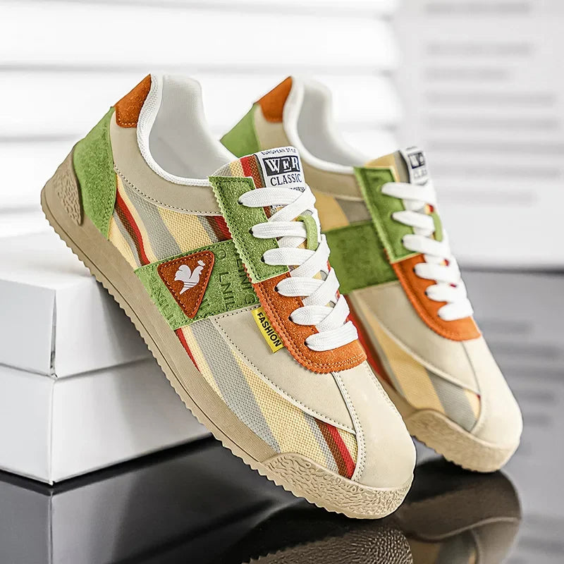 Retro Sneakers | Suede Mesh Low-Cut Track Shoes 0