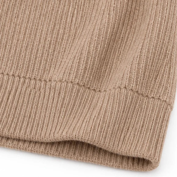 Ribbed Knit Button-Neck Hoodie | Women's Sweater Pullover 7
