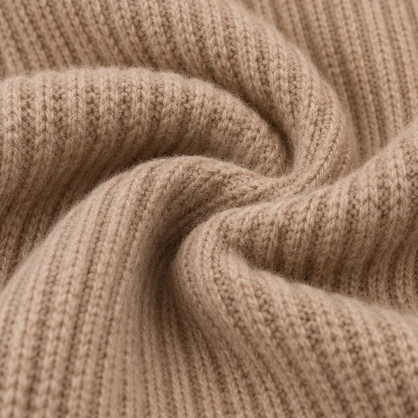 Ribbed Knit Button-Neck Hoodie | Women's Sweater Pullover 8