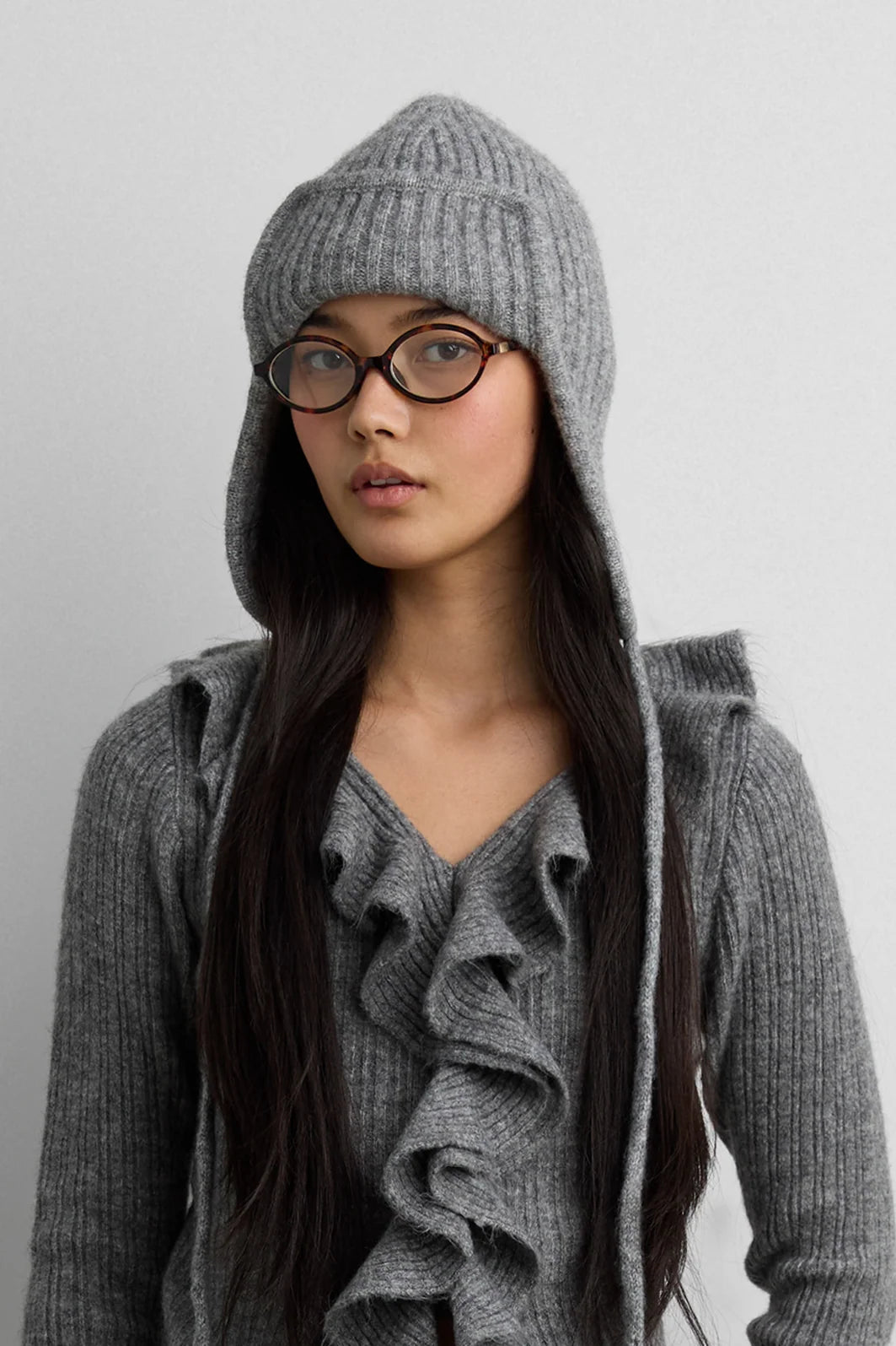 Ribbed Knit Trapper Hat | Winter Hat with Ear Flaps 1
