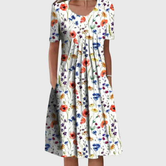 Scarlett | Women's Round Neck Printed Formal Dress 0