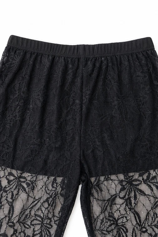 Sheer Lace-Look Leggings with Opaque Lining | Women's Slim Fit Pants 6