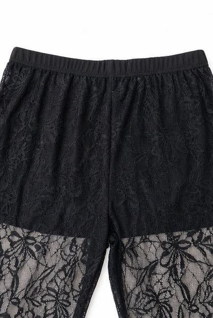 Sheer Lace-Look Leggings with Opaque Lining | Women's Slim Fit Pants 6