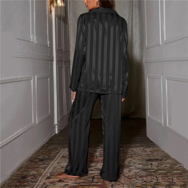 Satin Pajama Set | Women's Elegant Long Sleeve Pyjamas 9