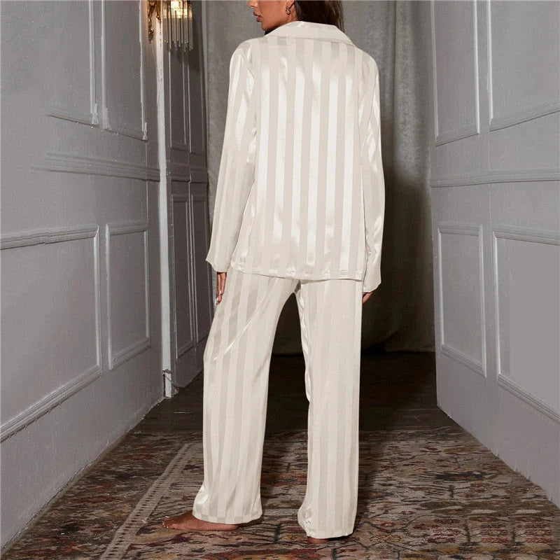 Satin Pajama Set | Women's Elegant Long Sleeve Pyjamas 10