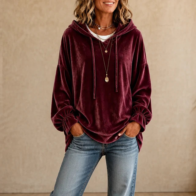Silky Velvet Hoodie | Women's Relaxed Fit Sweatshirt 11