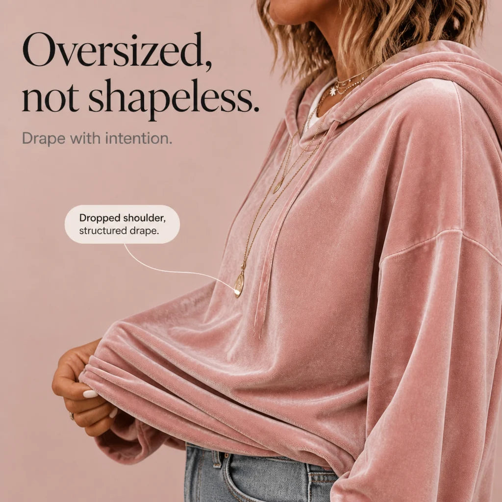 Silky Velvet Hoodie | Women's Relaxed Fit Sweatshirt 8