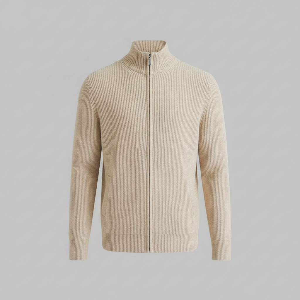 Slim Fit Zip Up Cardigan | Men's Cardigan Sweater 0