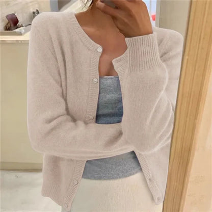 Soft Knit Cardigan with Button Front and Round Neckline 2