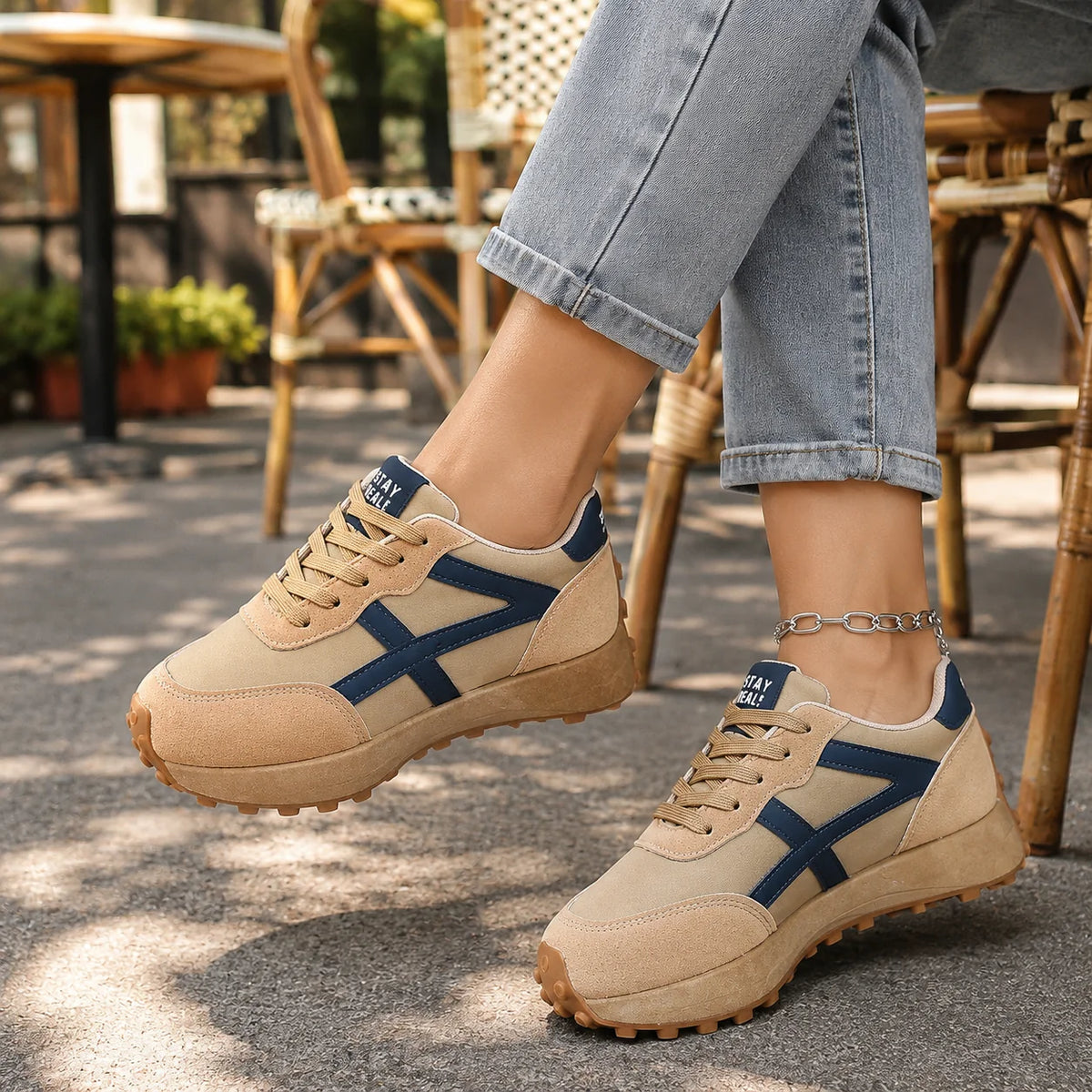 Solenne | Women's Flat-Platform Non-Slip Chunky Sneakers 1