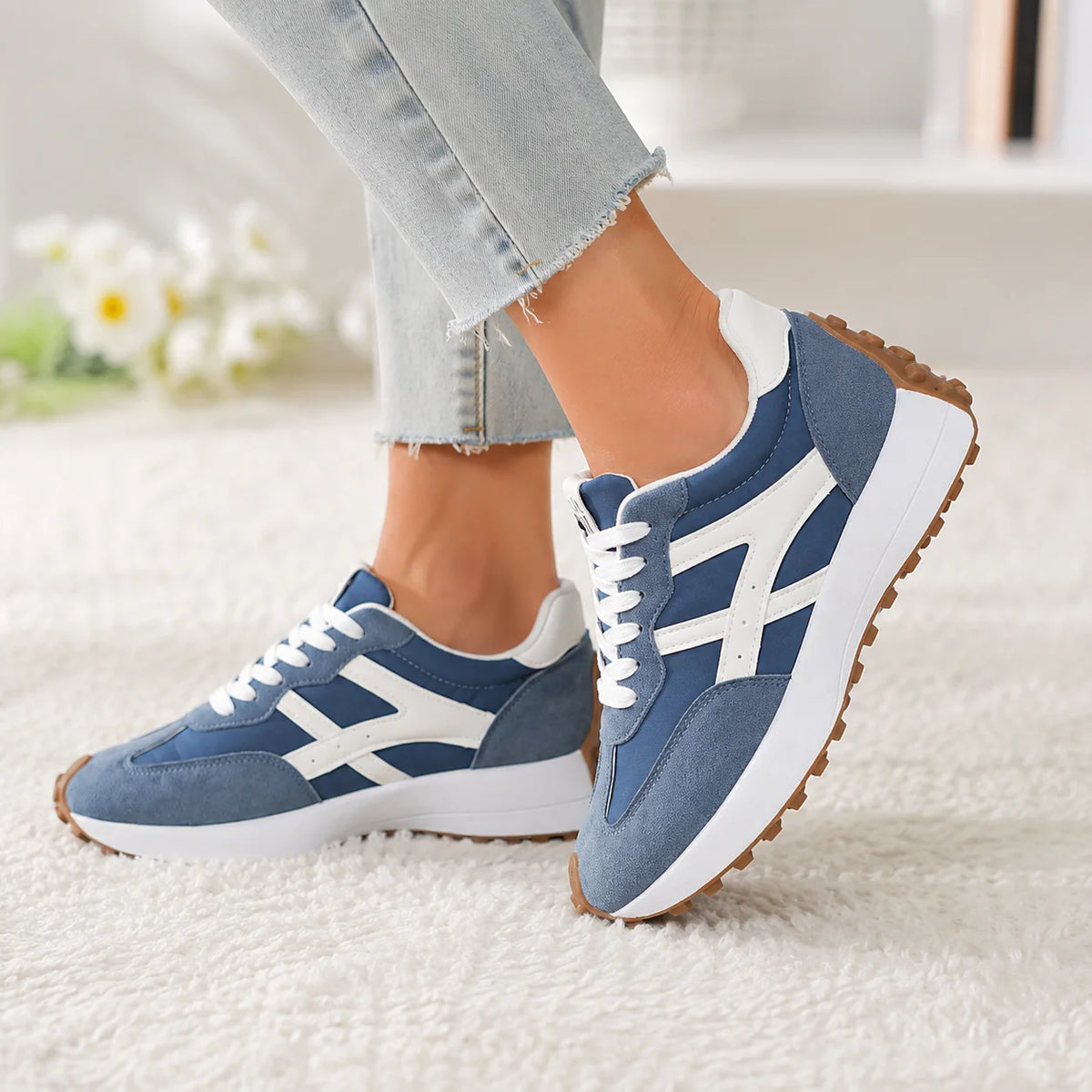 Solenne | Women's Flat-Platform Non-Slip Chunky Sneakers 12