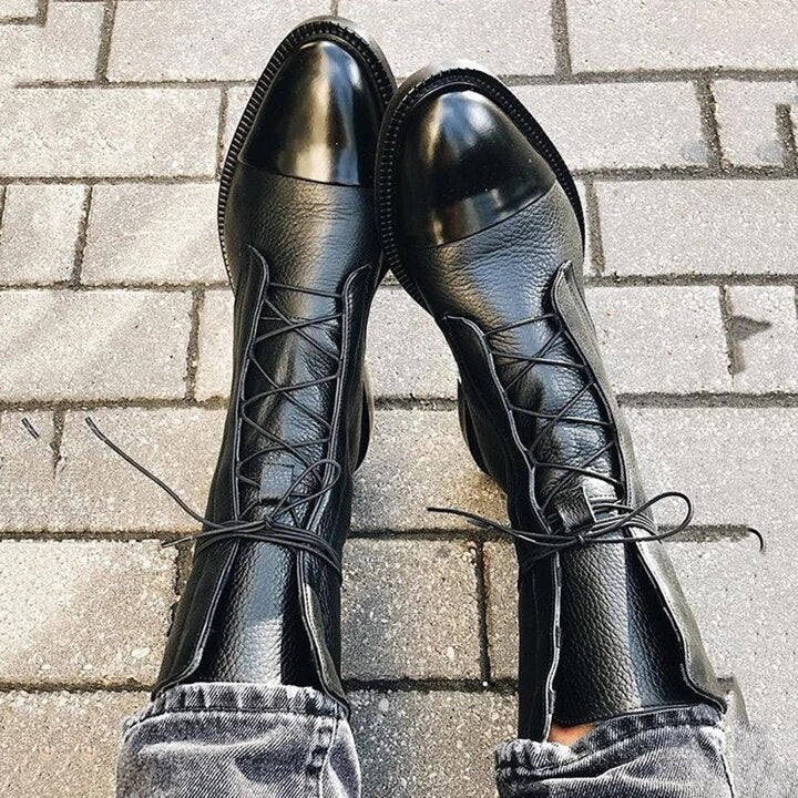 Sophia | Elegant Lace-Up Leather Ankle Boots 1