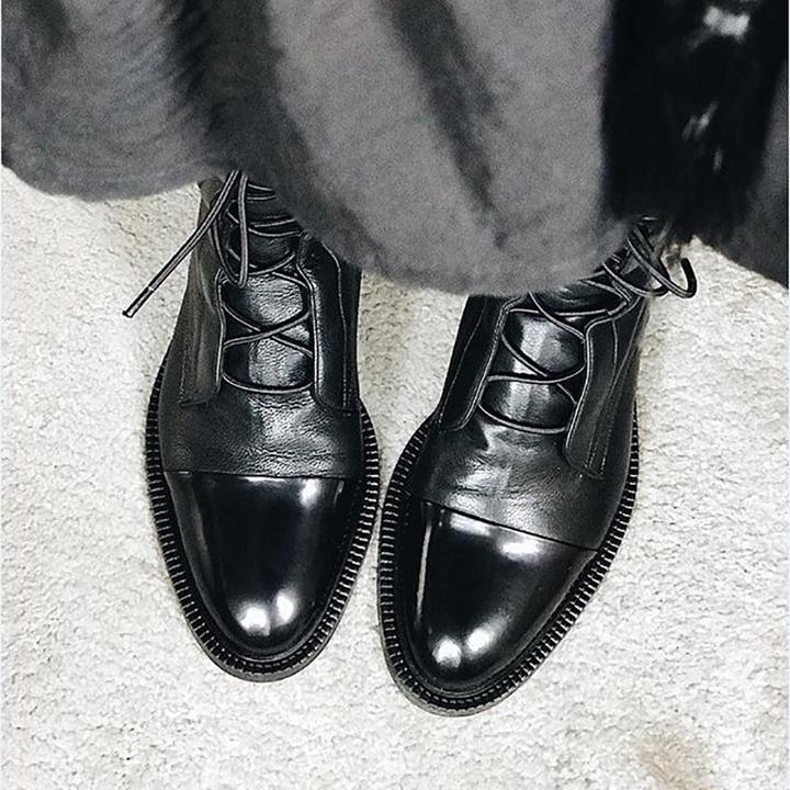 Sophia | Elegant Lace-Up Leather Ankle Boots 2