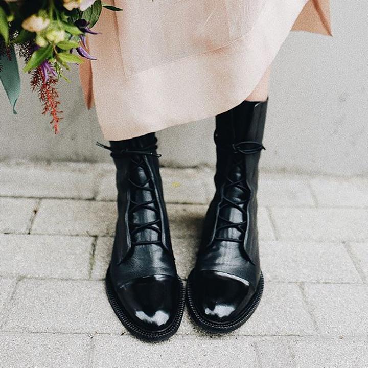 Sophia | Elegant Lace-Up Leather Ankle Boots 4