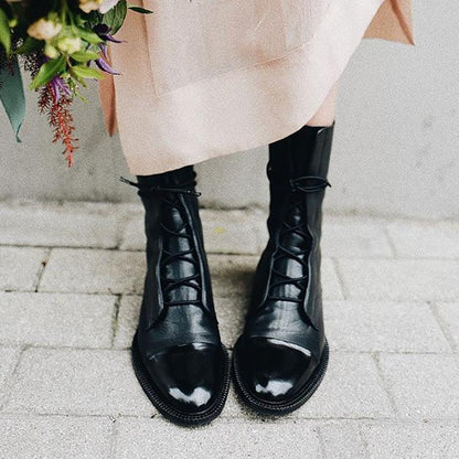 Sophia | Elegant Lace-Up Leather Ankle Boots 4