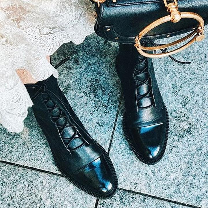 Sophia | Elegant Lace-Up Leather Ankle Boots 7