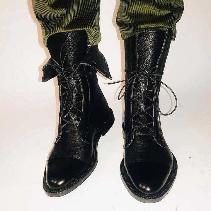 Sophia | Elegant Lace-Up Leather Ankle Boots 8
