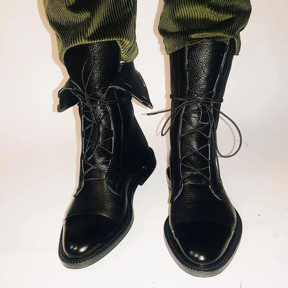 Sophia | Elegant Lace-Up Leather Ankle Boots 8