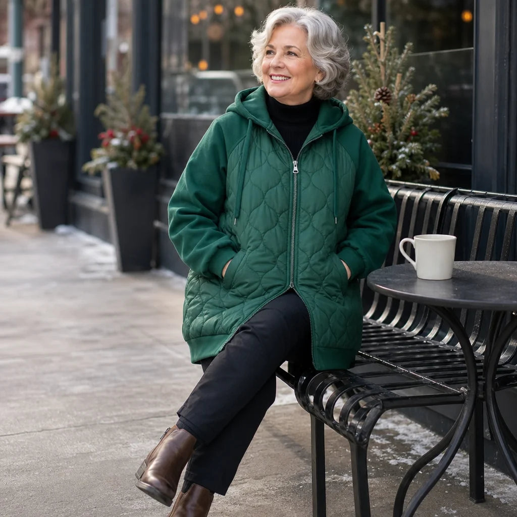Spliced Quilted Puffer Jacket | Women's Winter Coat 4
